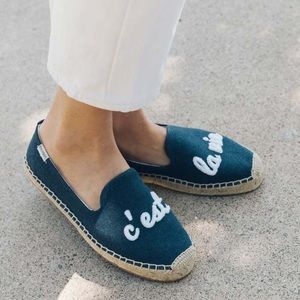 Soludos C’Est La Vie Canvas Smoking Slippers